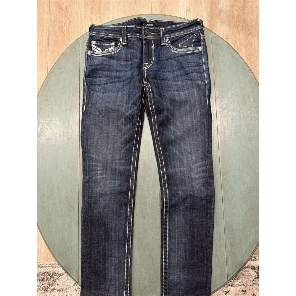 Vigoss The Chelsea Y2K Skinny Jeans Dark Wash Womens 29x31 Embellished